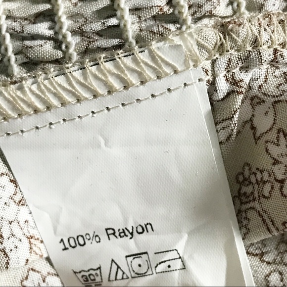 Shein Tan Floral Lace Up Crop Top - Picture 3 of 7